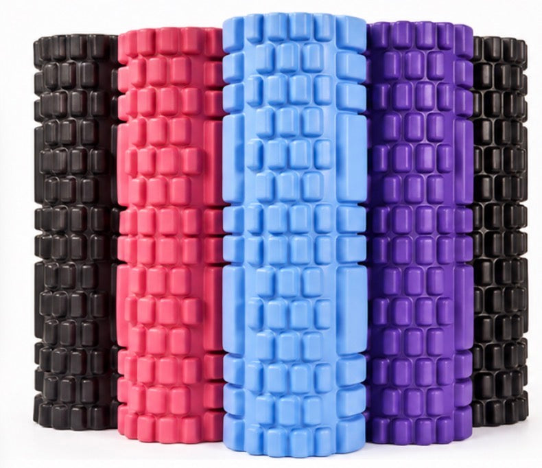 Foam Roller colores negro, rosa, azul y morado